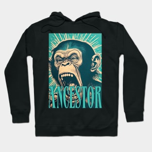 Chimpanzee Ancestor, lowbrow style Hoodie